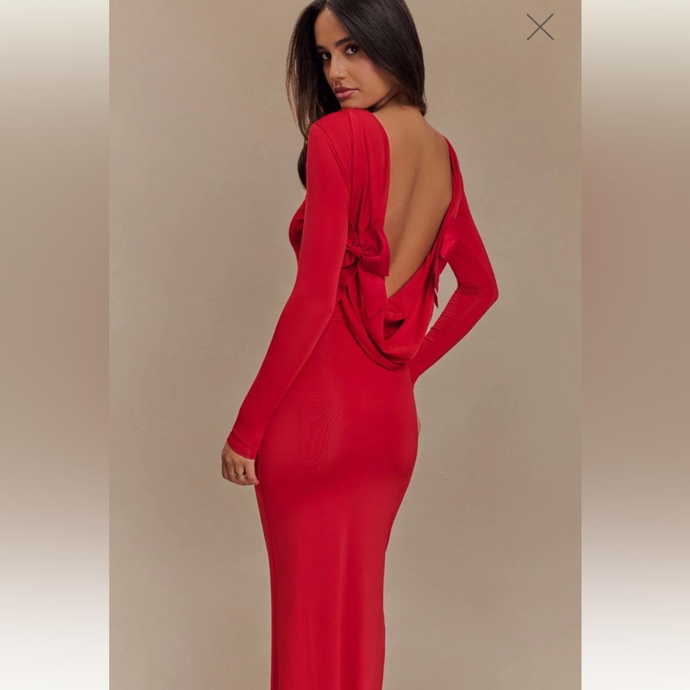 Meshki red long sleeve dress